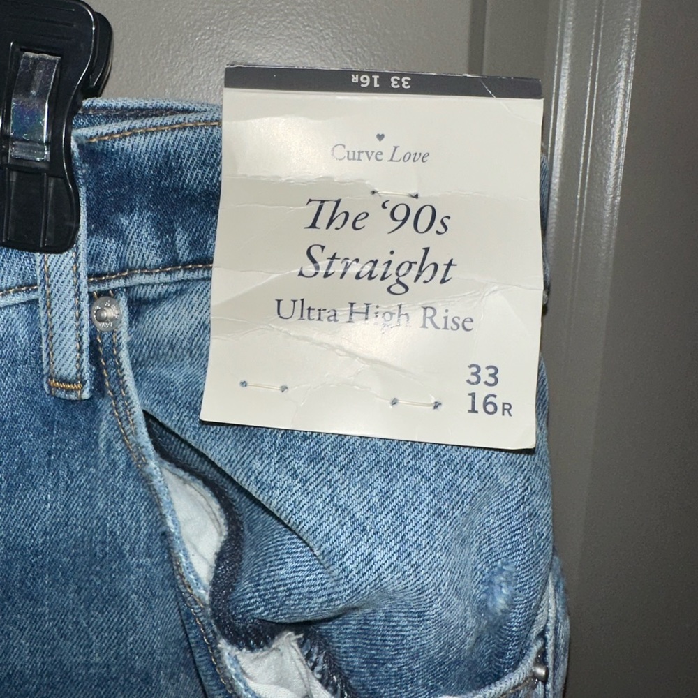 Brand new with tags; curve love 90s straight with cross cross waist